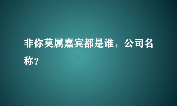 非你莫属嘉宾都是谁，公司名称？