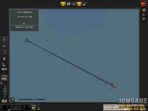 《猎杀潜航5：大西洋战役》航行路线设置简单教程