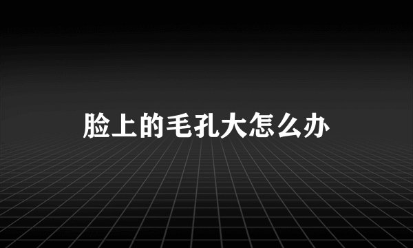 脸上的毛孔大怎么办