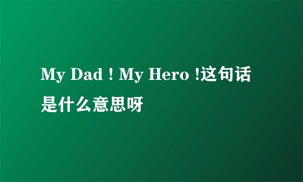 My Dad ! My Hero !这句话是什么意思呀