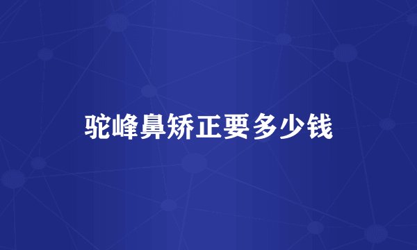 驼峰鼻矫正要多少钱