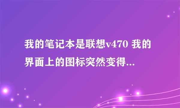 我的笔记本是联想v470 我的界面上的图标突然变得好大 怎么可以变小