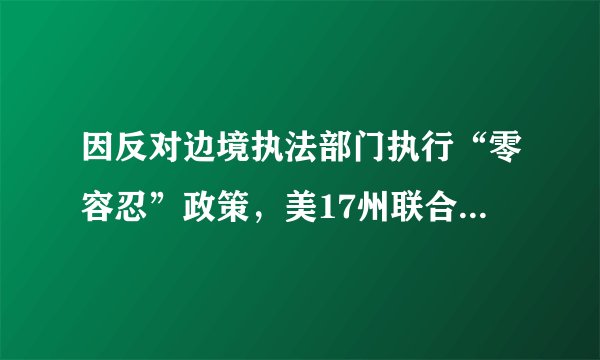 因反对边境执法部门执行“零容忍”政策，美17州联合起诉特朗普政府。你怎么看？