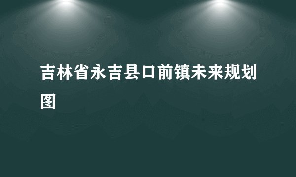 吉林省永吉县口前镇未来规划图