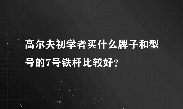 高尔夫初学者买什么牌子和型号的7号铁杆比较好？