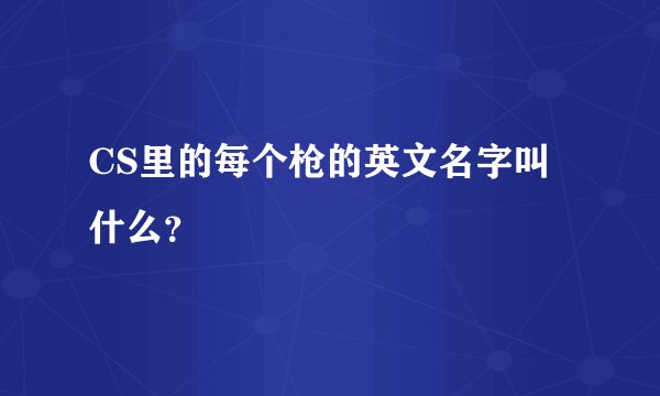 CS里的每个枪的英文名字叫什么？