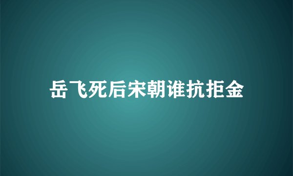 岳飞死后宋朝谁抗拒金
