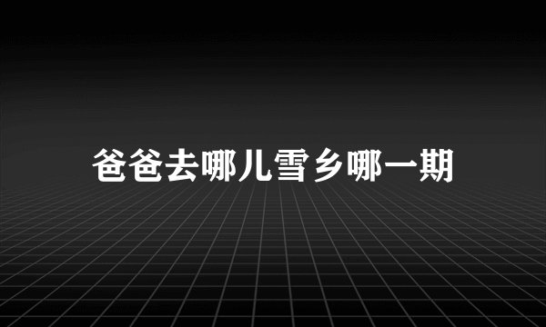 爸爸去哪儿雪乡哪一期
