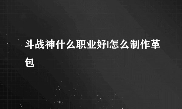 斗战神什么职业好|怎么制作革包