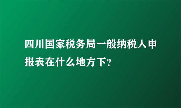 四川国家税务局一般纳税人申报表在什么地方下？
