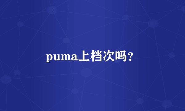puma上档次吗？