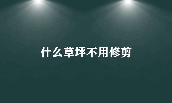 什么草坪不用修剪