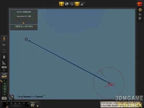 《猎杀潜航5：大西洋战役》航行路线设置简单教程