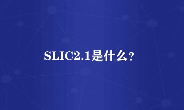 SLIC2.1是什么？