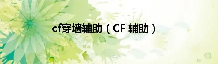 cf穿墙辅助（CF 辅助）