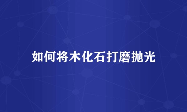 如何将木化石打磨抛光