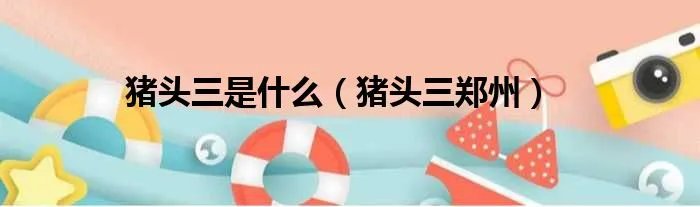 猪头三是什么（猪头三郑州）