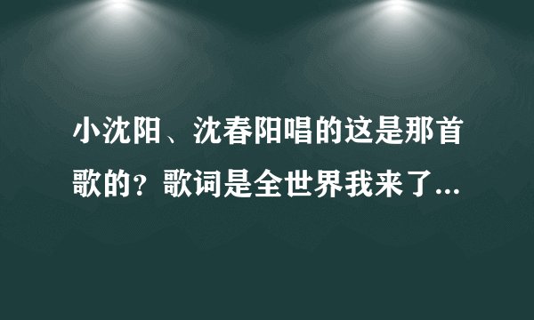 小沈阳、沈春阳唱的这是那首歌的？歌词是全世界我来了、我能感觉到他的抚摸、让我在阳光下生活！歌曲名字