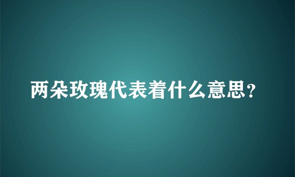 两朵玫瑰代表着什么意思？