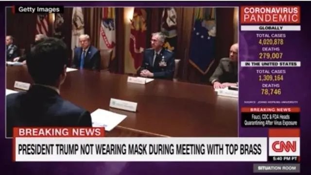 你们知道特朗普几次没带口罩？