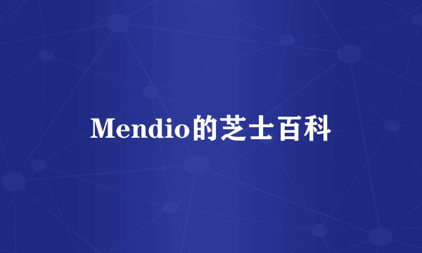 Mendio的芝士百科