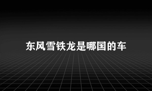 东风雪铁龙是哪国的车