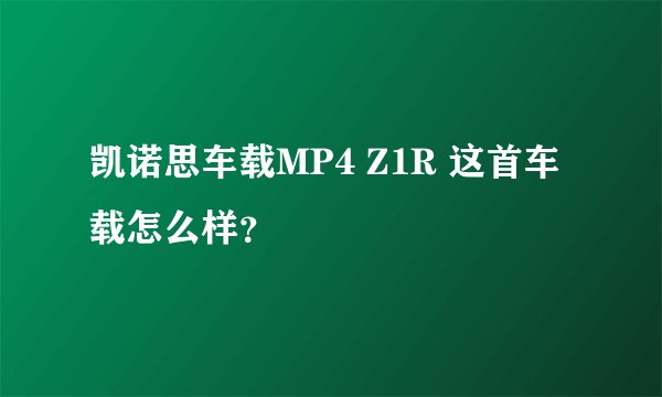 凯诺思车载MP4 Z1R 这首车载怎么样？