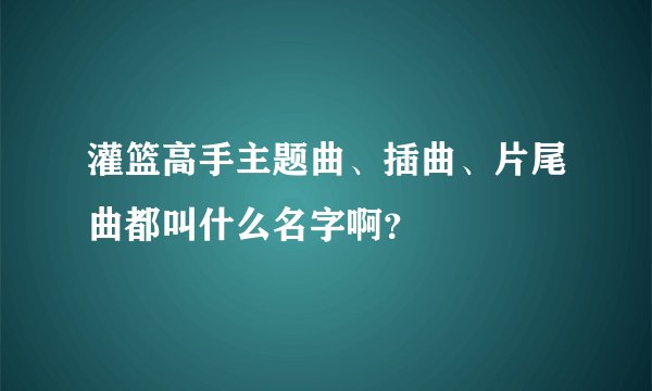 灌篮高手主题曲、插曲、片尾曲都叫什么名字啊？