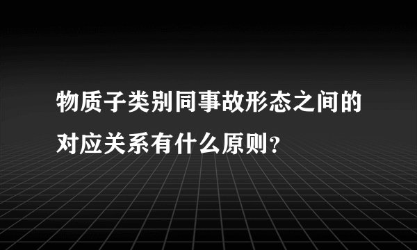 物质子类别同事故形态之间的对应关系有什么原则？