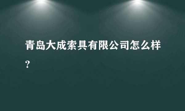 青岛大成索具有限公司怎么样？