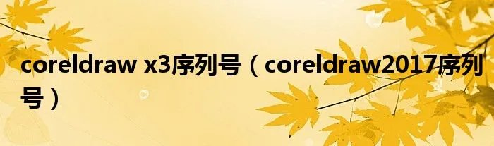 coreldraw x3序列号（coreldraw2017序列号）