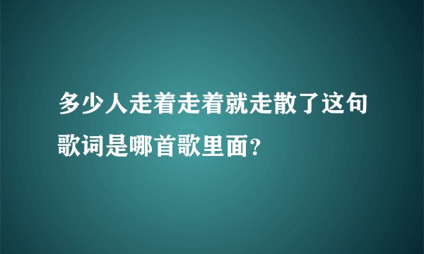 多少人走着走着就走散了这句歌词是哪首歌里面？