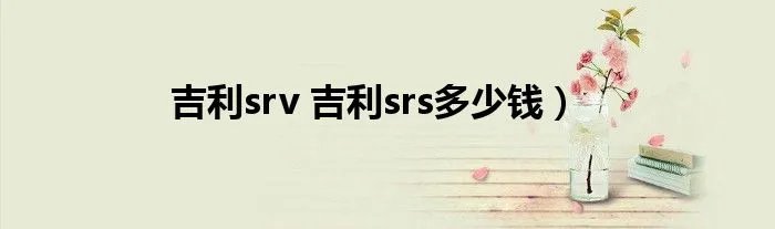吉利srv 吉利srs多少钱）