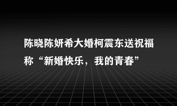 陈晓陈妍希大婚柯震东送祝福称“新婚快乐，我的青春”