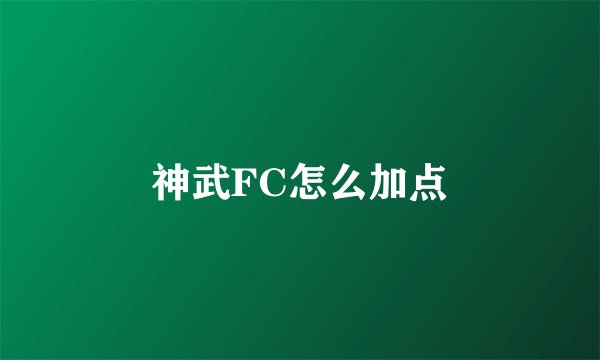 神武FC怎么加点