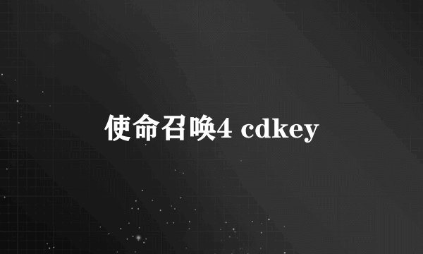 使命召唤4 cdkey