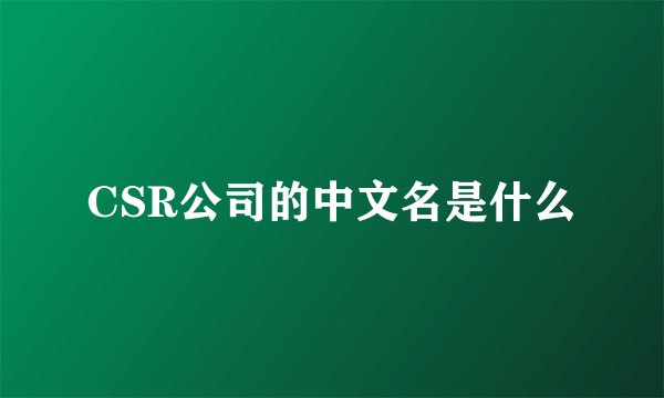 CSR公司的中文名是什么
