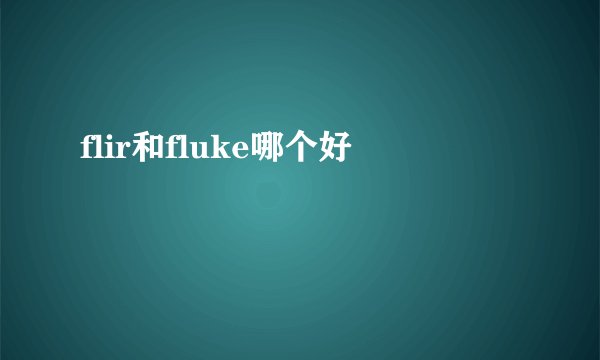 flir和fluke哪个好