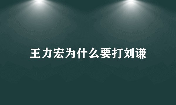 王力宏为什么要打刘谦