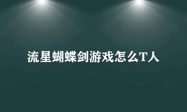 流星蝴蝶剑游戏怎么T人