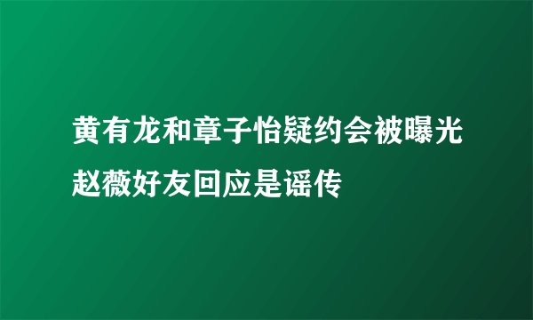 黄有龙和章子怡疑约会被曝光赵薇好友回应是谣传
