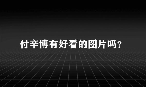 付辛博有好看的图片吗？