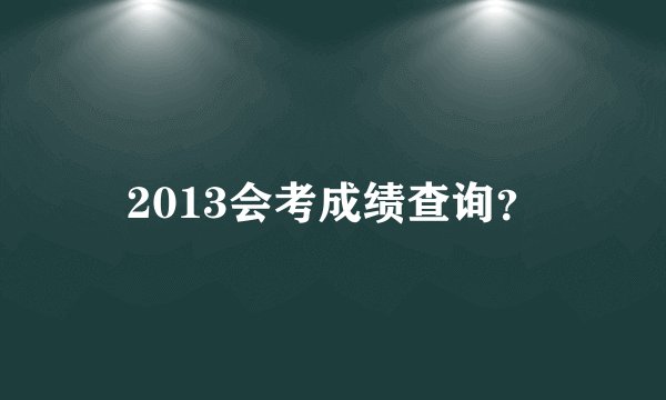 2013会考成绩查询？