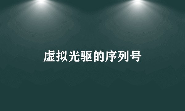 虚拟光驱的序列号