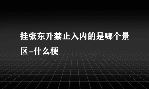 挂张东升禁止入内的是哪个景区-什么梗